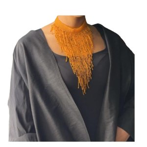 beads orange necklace