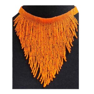 beads orange necklace